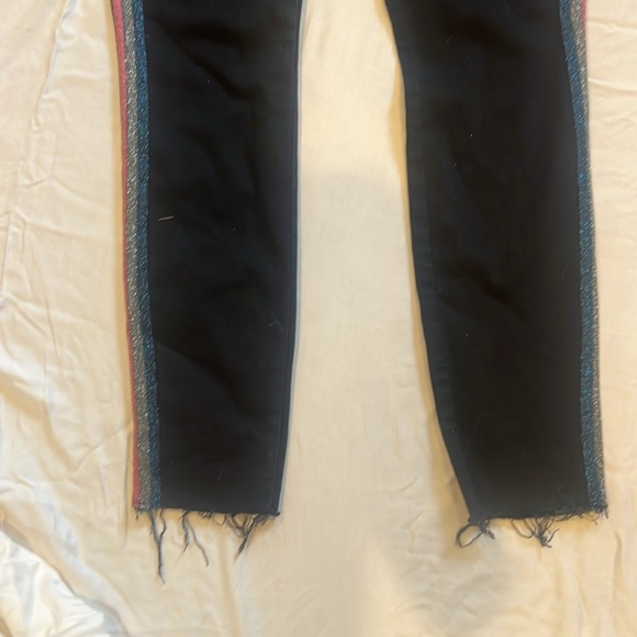 NWT Mother High-waisted black Looker Ankle fray jeans - Picture 4 of 8